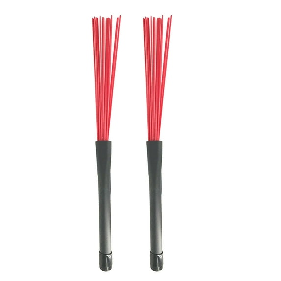 2Pcs Professional Nylon Wire Brush Jazzes Drum Brushes with Comfortable Handle Drum Brush Percussion Brushes Snare Brush