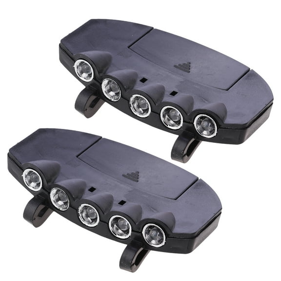 2Pcs Professional Rechargeable Hat-clipped Lamp Adjustable Lighting Modes Smart Fishing Head Lamp Clip on Light Head Torch Lamp with Battery (Black)