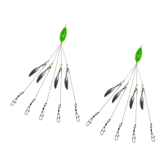 2Pcs Professional Umbrella Fishing Lures Rigs 5 Arm Rigs Head Swimming Baits Sea Fishing Tackle Group Attack Accessories