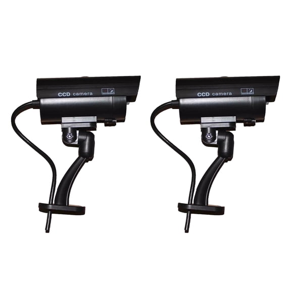 2Pcs Prominent Dummy Security Camera Visible Deterrent for Libraries, Hotels, and Supermarkets
