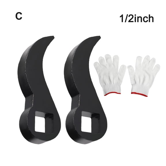 2Pcs Pry Bar Wrench Adaptor Head New Removal Tool Fit 1/2Inch With Gloves