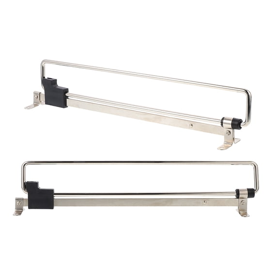 Hemoton 2Pcs Retractable Pull Out Extending Clothes Rod with Sliding Telescopic Rail and Closet Valet Bracket