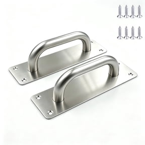 2 Pcs Pull Push Door Plate, 8 Inch Stainless Steel Barn Door Handle