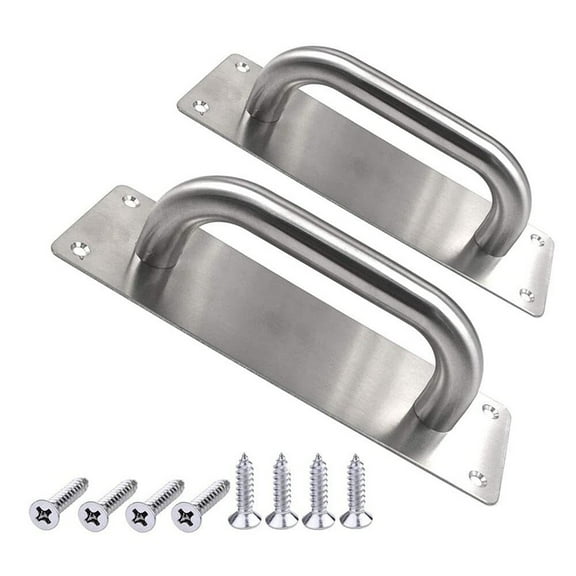 2Pcs Pull Push Door Plate Handle 8inch Stainless Steel Heavy Duty Barn Door Pull