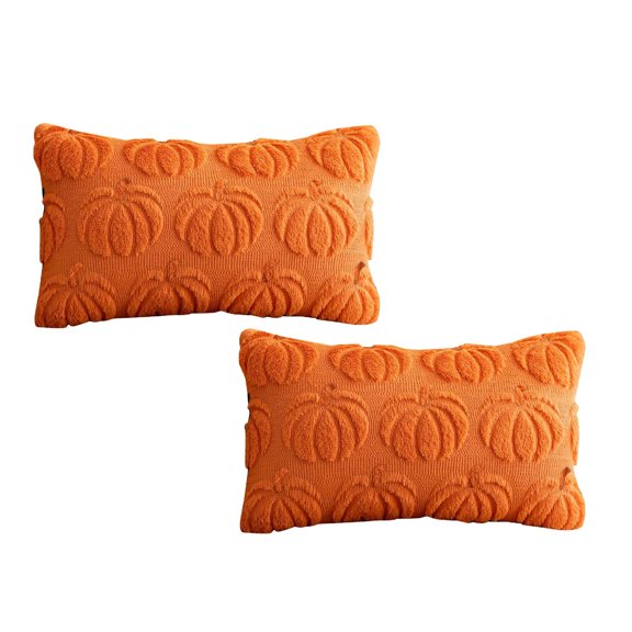 2Pcs Pumpkin Fall Decorative Throw Pillow Covers Pillow Case Home Decor