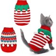 thumbnail image 1 of 2Pcs Puppy Christmas Sweater Cat Knitwear Xmas Dog Warm Clothes Sweater, 1 of 6