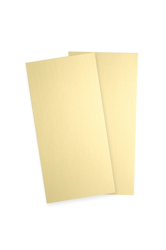 2 Pcs Pure Brass Sheet 4" x 2" 24 Gauge 0.02'' Thickness Metal Brass Plate with Gloves Gold