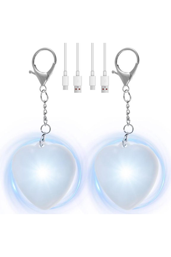 2Pcs Purse Light Handbag Light, Valentines Day Gifts for Her, Light Up Purse Glow Heart Light, Mini Purse Lamp, LED Touch Activated Handbag Light, Purse Accessories for Women (Heart)
