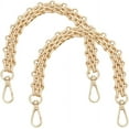 thumbnail image 1 of 2Pcs Purse Strap Extender Golden Metal Bag Replacement Chain Wide Thick Crossbody with Swivel Clasps for DIY Handbag DIY 30cm, 1 of 9