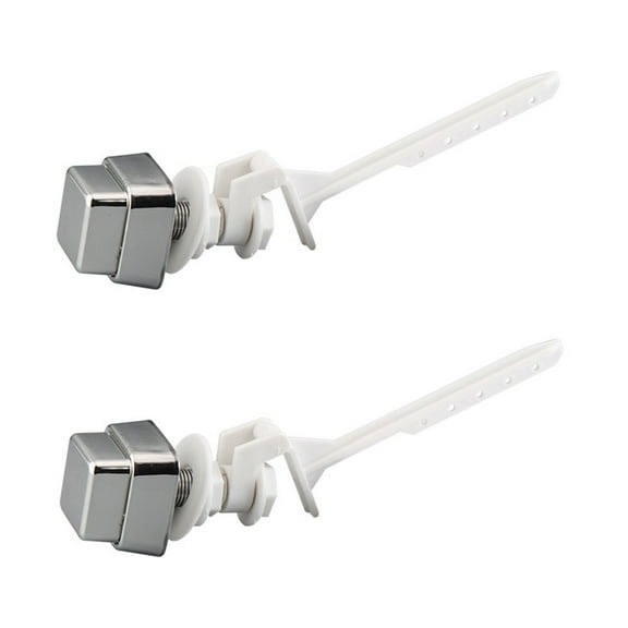 2Pcs Push Button Toilet Flush Kit Side Mount Water Tank Trip Lever Handle