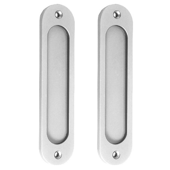 2Pcs Push-Pull Cabinet Handles Zinc Alloy, Ergonomic Sliding Door Hardware for Wardrobes & Glass Doors, Quick Install