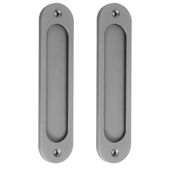 2Pcs Push-Pull Cabinet Handles Zinc Alloy, Ergonomic Sliding Door Hardware for Wardrobes & Glass Doors, Quick Install