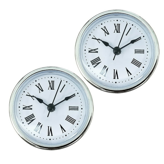 2Pcs Quartzs Clock Insert 65MM Roman/Arabic Numerals Clear Lens Gold Silver Trim Ideal for Clock Repair Craft Projects