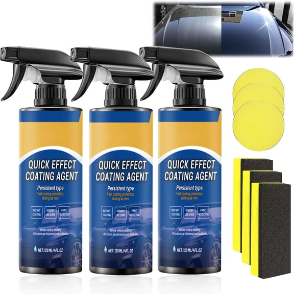2Pcs Quick Effect Coating Agent for Car,Ceramic Coating for Cars,Car Scratch Wax Coating Spray,Quickly Coat Car Wax Spray