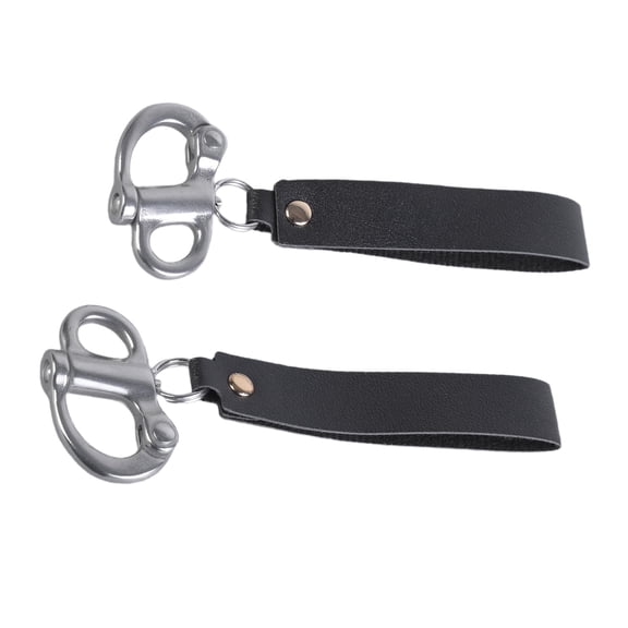 2Pcs Quickly Release Snapping Shackle with Leather Handle SCBA Quickly Release Clip Metal Fixed