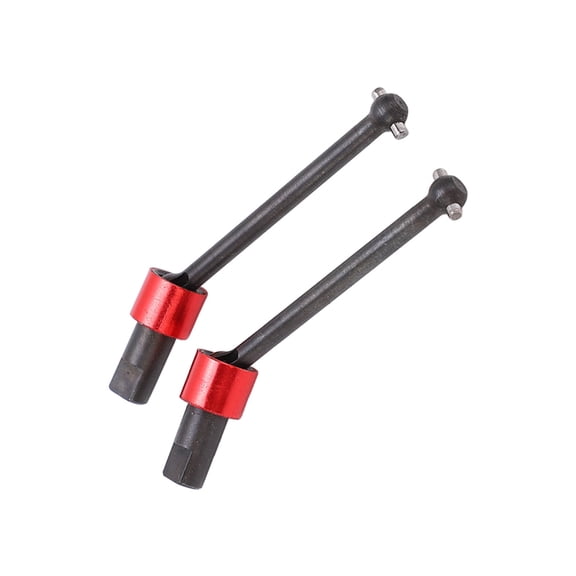 2Pcs RC CVD Drive Shaft High Hardness Durable Stable Easy Assembly CVD Drive Shaft, RC Aluminum Front Rear Driveshaft Assembly for Tra-xas LaTrax Teton[red]