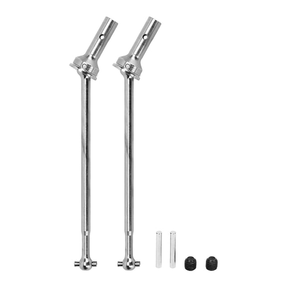 2Pcs RC CVD Driveshaft Strong Steel Stable Driving Easy Installation RC Car Drive Shaft with Pin Screw for 1/7 1/8 Silver
