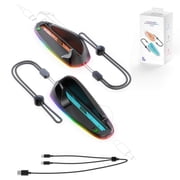 2Pcs RGB Grip Mouse for Switch 2 Joycon Gaming Controller, Prociv Ergonomic Controller Mouse with Wrist Rope Compatible with Switch 2 AccessoriesBlack