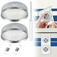 thumbnail image 1 of 2Pcs RV Furnace Vent Screens,Stainless Steel Mesh Covers with Installation Tool for Water Heater Vents,Vent Screen,RV Screen,Silver,1 Set, 1 of 8