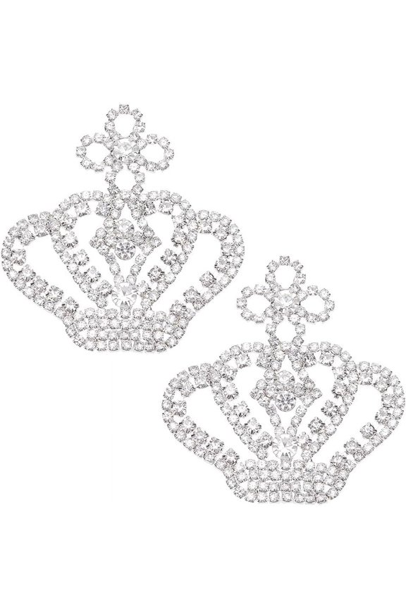 2Pcs Rack Plating Brass Big Pendants with Rhinestone Charms Silver 50x50x4mm DIY