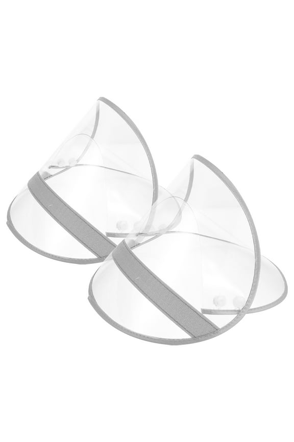 2Pcs Clear Rain Poncho Hood Brim Raincoat Hat Brim Lightweight Rain Bonnet with Simple Structure