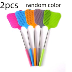 2Pcs RandomColor Telescopic Fly Swatter Set, HeavyDuty Pest Control Tool for Indoor Outdoor Classroom