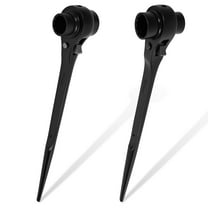 2Pcs Ratchet Podger Spanner Double Ended Ratchet Scaffold Spanner High Carbon Steel Scaffold Spud Wrench for Buildings Construction