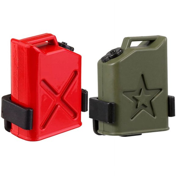 2Pcs Rc Rock Crawler 1:10 Accessories Tank for Cc01 Axial Scx10 90046 D90 D110 - Green & Red