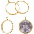 thumbnail image 1 of 2Pcs Real 18K Gold Plated Memory Locket Charm Stainless Steel Glass Floating Charm Crystal Photo Frame Locket Pendants Flat Round DIY Picture Photo Charms, 1 of 5