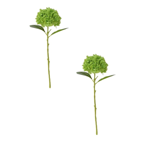 2Pcs Realistic Green Hydrangea Synthetic Hydrangea With Long And Leaves Lifelike HydrangeaArtificial Hydrangea Flowers,Real Touch Artificial Hydrangea For Branches Decoration Wedding Bouquet Flower