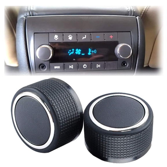 2Pcs Rear Control Knobs Audio Radio Fit for 2007-2013 Chevy Tahoe Silverado for GMC Acadia Sierra 22912547 Radio Repair Kit Replacement Button