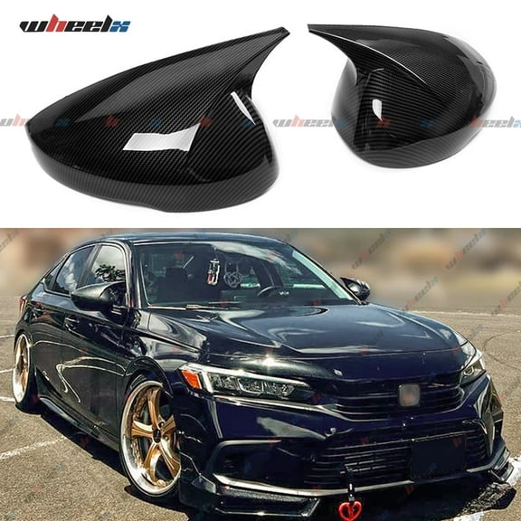 2Pcs Rearview Mirror Covers Caps Compatible with 2022-2025 Honda Civic, Fit for Side Mirror Turn Signal Models, Driver & Passenger Side Mirror Protection (Carbon Fiber Pattern)