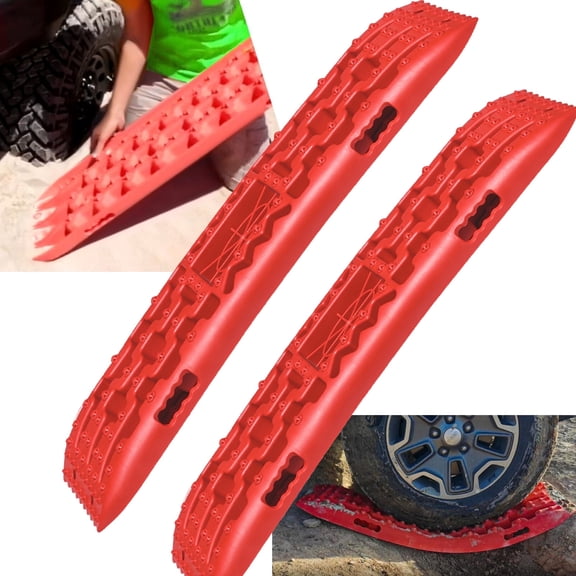 2Pcs Recovery Tracks Sand Mud Snow Traction Boards Off-Road Mat Tire Ladder 4WD