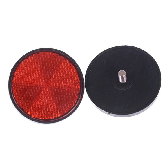 2Pcs Rectangle Round Car Motorcycle Bike Caravan Lorry Screw On Safety Reflector