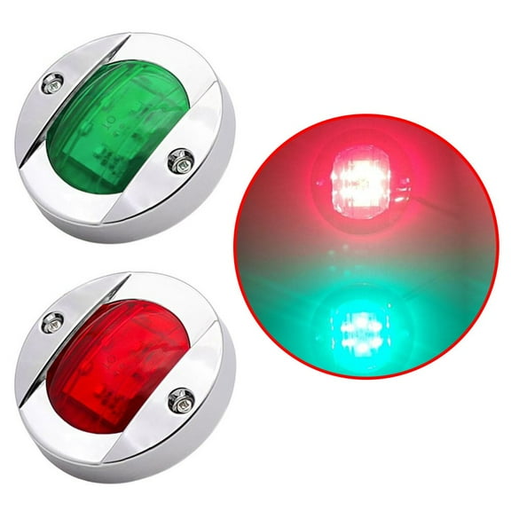 2Pcs Red Green Navigation Boat Light Led 12V Stern Signal Lamp For Universal Boat Truck Trailer Van Bus Tractor Marine Lights 2Pcs Green Fangkenuo