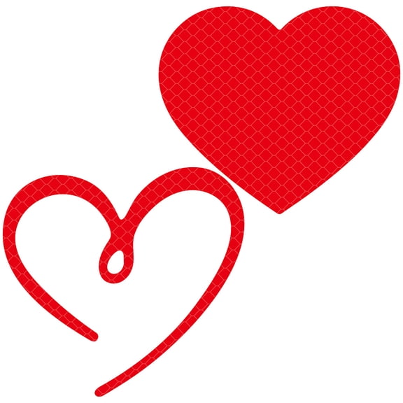 2Pcs Red Heart Car Stickers High Intensity Reflective Vinyl Waterproof Love Hearts Bumper Sticker Decals DIY
