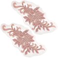 thumbnail image 1 of 2Pcs Red Sew on Sequins Patches 3D Flower Applique Floral Embroidered Lace Beads Sewing Trims Rhinestone Floral Fabric Tulle, 1 of 9