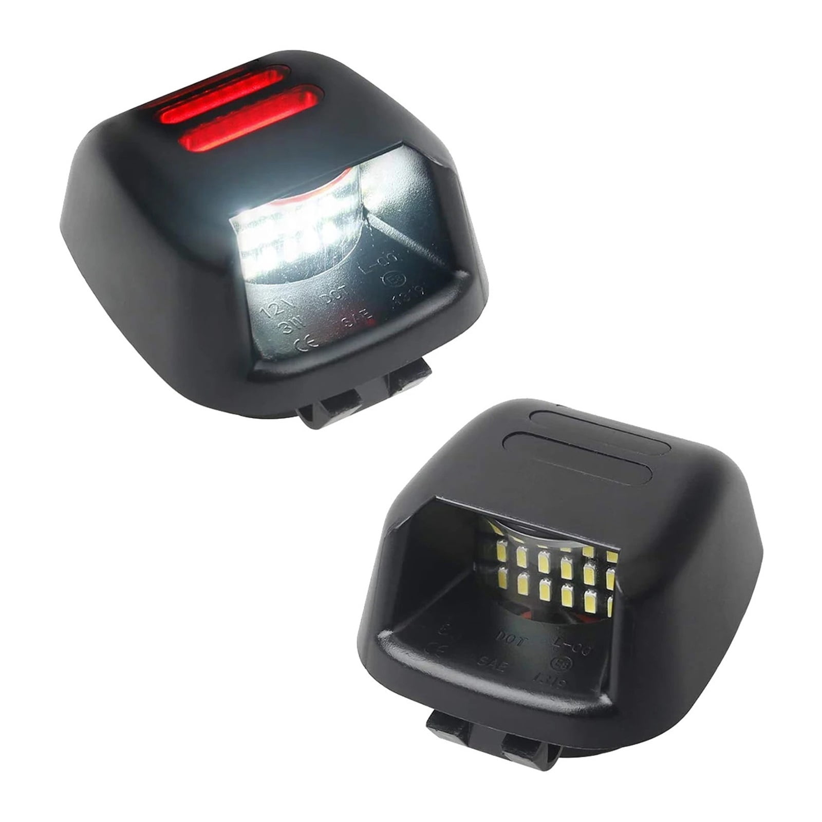 2Pcs Red Tube SMD License Plate Light for Nissan Navara D40