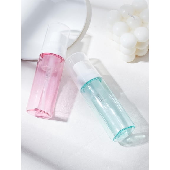 2Pcs Refillable Spray Bottles Column Clear Empty Fine Mist Bottle with Fine Mist Sprayer Dust Cap Travel Foam Pump Containers for Essential Oil Cleaning Solution 3.55x13.7cm Colorful
