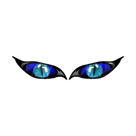 2Pcs Reflective Eye Car Sticker Eye Vehicle Decal Motorcycle Laptop Decor Sticker(Blue-13x5cm)