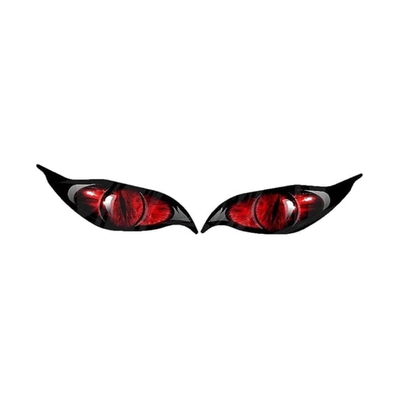 2Pcs Reflective Eye Car Sticker Eye Vehicle Decal Motorcycle Laptop Decor Sticker(Red-13x5cm)