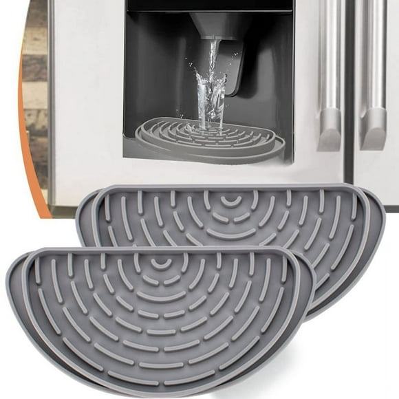 2Pcs Refrigerator Drip Catcher Tray Mini Fridge Water Dispenser Drip Tray Silicone Fridge Spills Water Pad