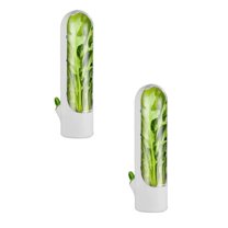 2Pcs For Refrigerator Fresh Pod Containers Fresh For Refrigerator Storage For Cilantro Parsley Asparagus Keeps Vegetables Fresh Closure Bags Lids Boxes