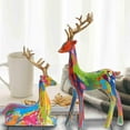 thumbnail image 1 of 2Pcs Reindeer Figurines For Christmas Reindeer Sculpture Resin Christmas Statuesative Displays For Living Room Bedroom Bathroom Bookshelf Desktop Cabinets Desktop Ornament Easy To Use, 1 of 7