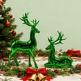 thumbnail image 1 of 2Pcs Reindeer Ornament Statues,Christmas Reindeer Plastic Sculpture Decor,Venados De Navidad Para Decoración,Standing Sitting Deer for Women Mom Gift Holiday Home Office TV Stand Shelf Wine Cabinet, 1 of 4