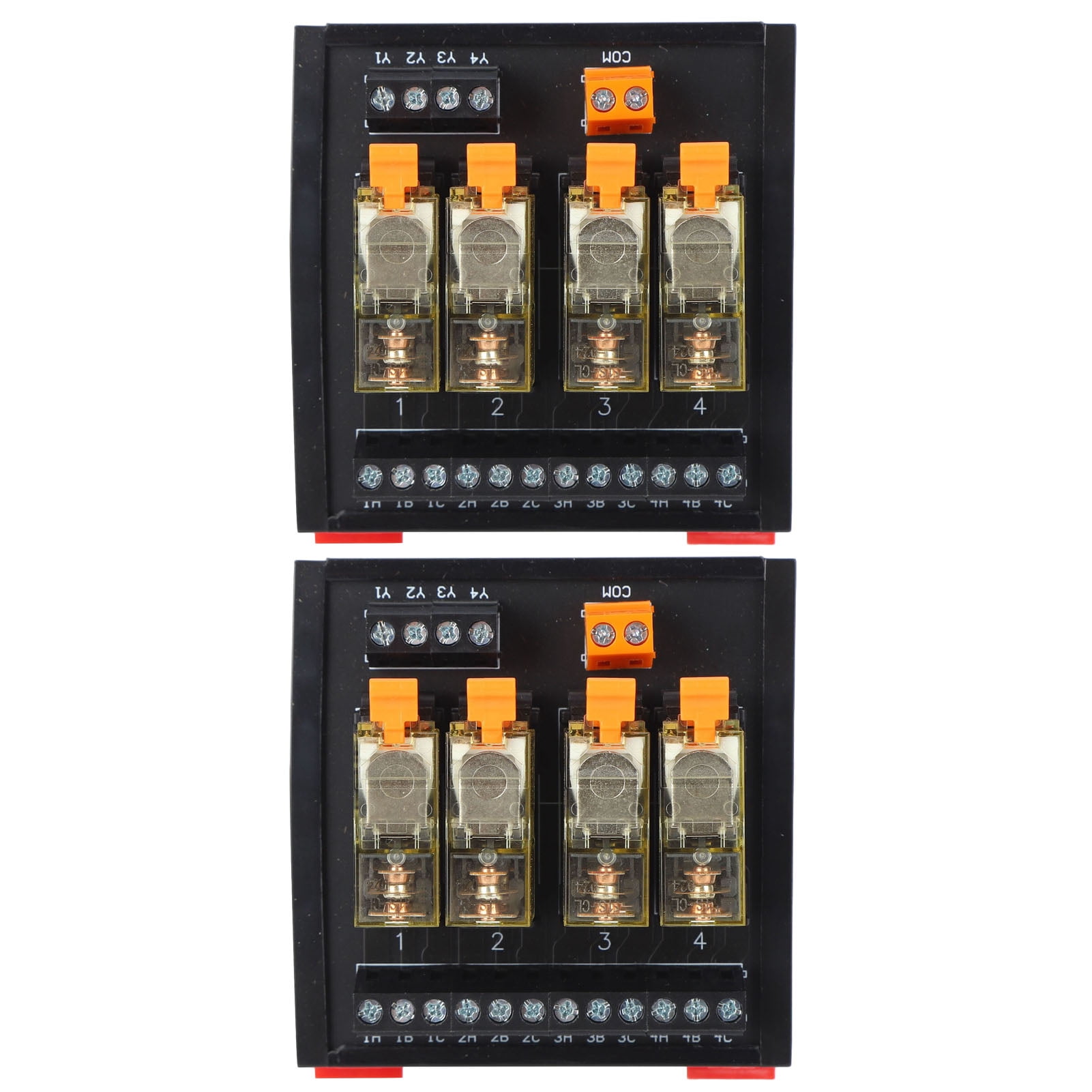 2Pcs Relay Module Control Board DC PLC Din Rail Mounting 4 Channel 1 NO 1 NC BEM1S‑4MZ AC 250V