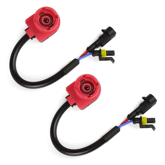 2Pcs Replacement HID Xenon Bulb Adapters Wire Harness for D2S D2C D2R D4S D4C D4R Bulbs Easy Installation, Eliminates Electric Leakage