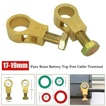 2Pcs Replacement Pure Brass Battery Terminal Top Post Cable Terminals Wire End