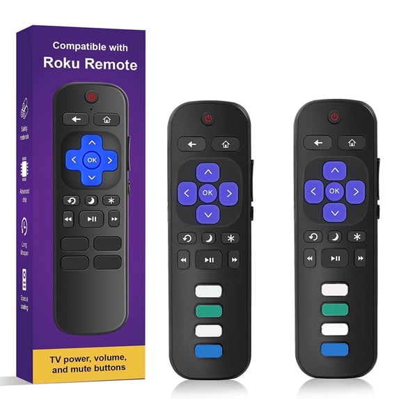 2Pcs Replacement Remote for Roku TV Remote, Compatible with TCL Roku/Onn Roku/Hisense Roku/Philips Roku/Sharp Roku/Westinghouse Roku/Insignia Roku TV(Not for Roku Stick, Box or Speaker)