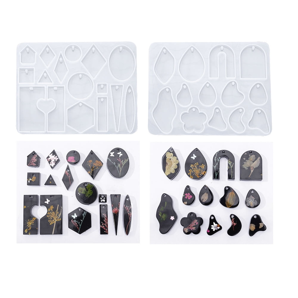 2Pcs Resin Jewelry Molds, Silicone Molds for DIY Jewelry Pendant, Resin
